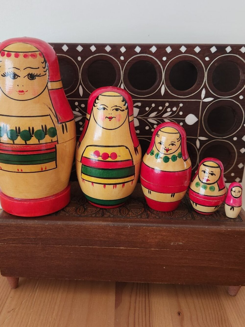 Vintage Nesting Doll and Music Box Lot